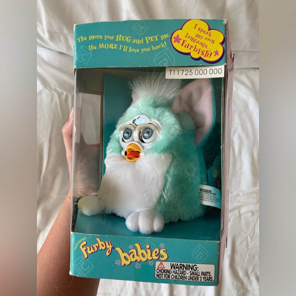 1999 Factory Sealed Vintage Furby Baby - Mint Green NEW in Box NWT